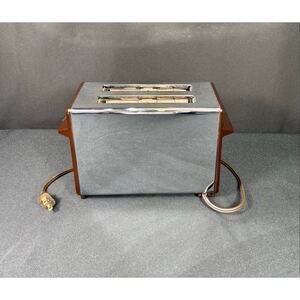 Vintage MCM Two Slice Toastmaster, Toaster Chrome & Brown Model B705A